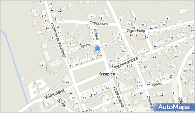 Krzepice, Rynek Powstańców 1863, 7, mapa Krzepice