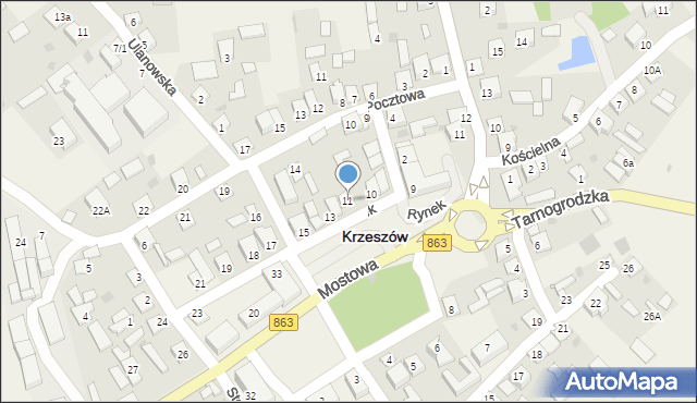 Krzeszów, Rynek, 11, mapa Krzeszów