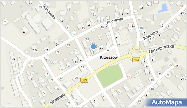 Krzeszów, Rynek, 14, mapa Krzeszów