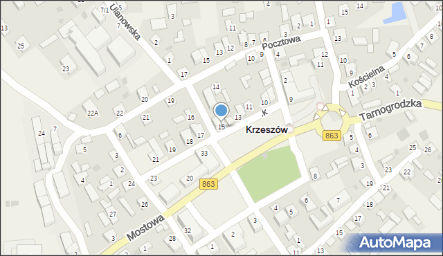 Krzeszów, Rynek, 15, mapa Krzeszów