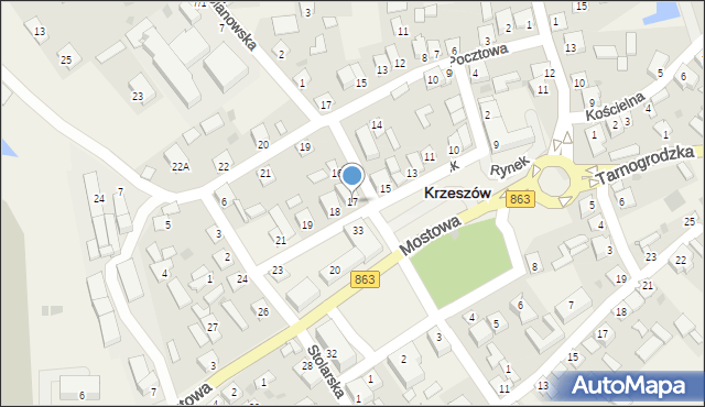 Krzeszów, Rynek, 17, mapa Krzeszów