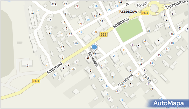 Krzeszów, Rynek, 32, mapa Krzeszów