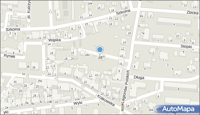 Krzeszowice, Rynek, 18B, mapa Krzeszowice