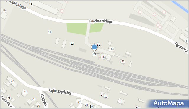 Kutno, Rychtelskiego, 14, mapa Kutno