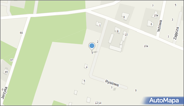 Kwiatkówek, Rysiowa, 3, mapa Kwiatkówek