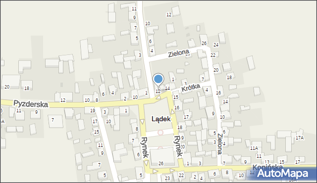 Lądek, Rynek, 12, mapa Lądek