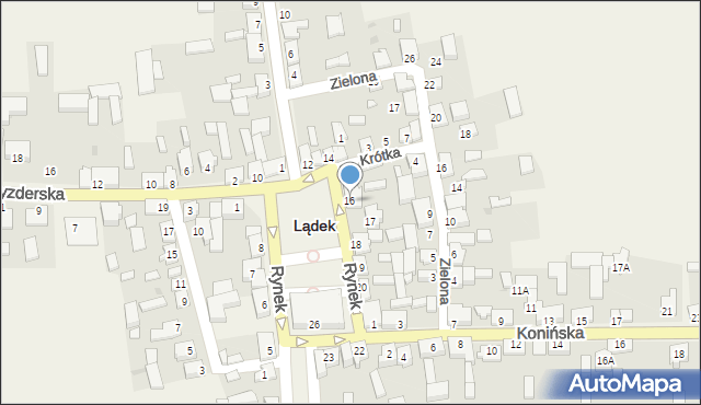 Lądek, Rynek, 16, mapa Lądek