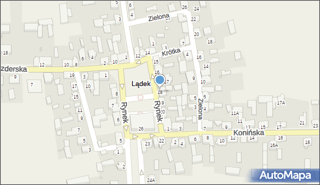 Lądek, Rynek, 18, mapa Lądek