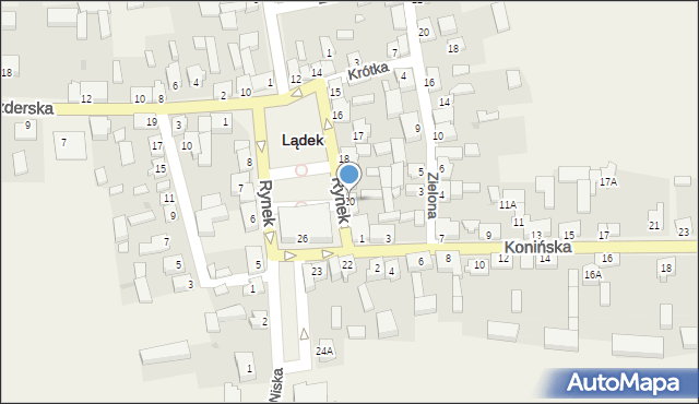 Lądek, Rynek, 20, mapa Lądek