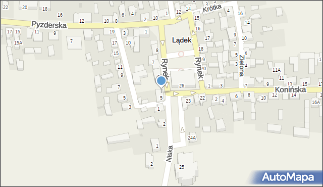 Lądek, Rynek, 5A, mapa Lądek