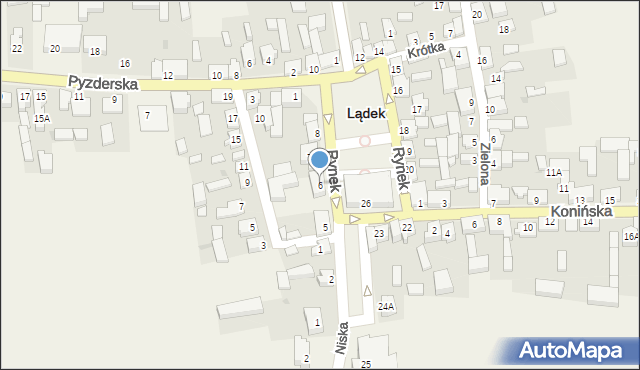 Lądek, Rynek, 6, mapa Lądek