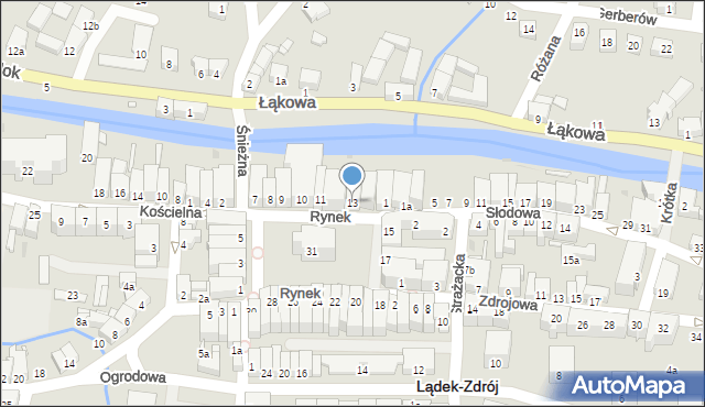 Lądek-Zdrój, Rynek, 13, mapa Lądek-Zdrój