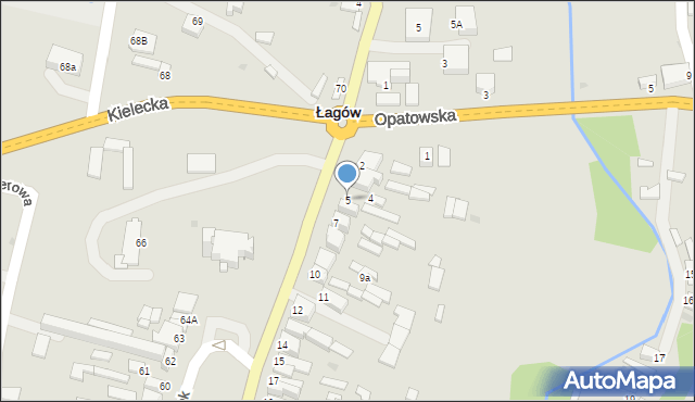 Łagów, Rynek, 5, mapa Łagów