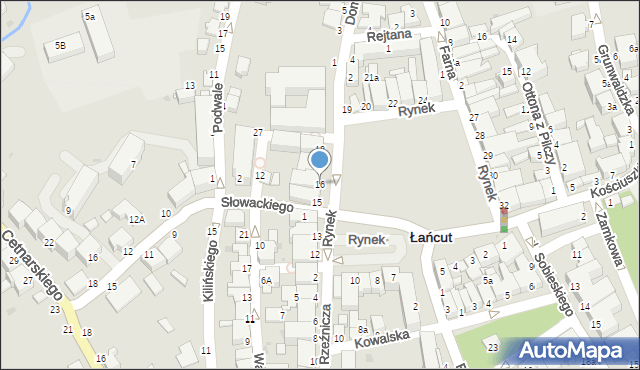 Łańcut, Rynek, 16, mapa Łańcut