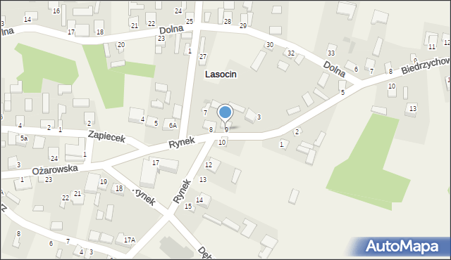 Lasocin, Rynek, 9, mapa Lasocin