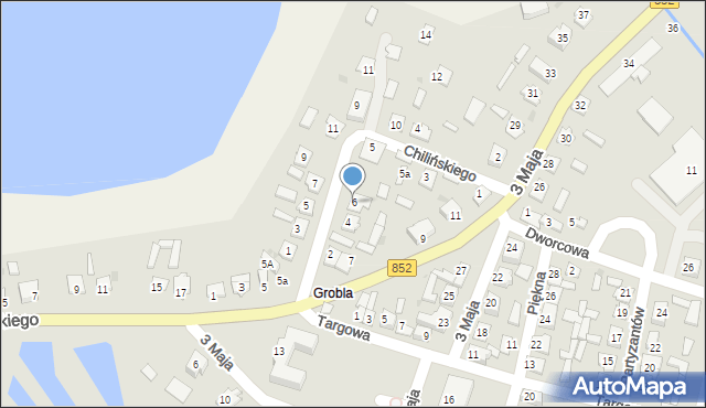 Łaszczów, Rycerska, 6, mapa Łaszczów