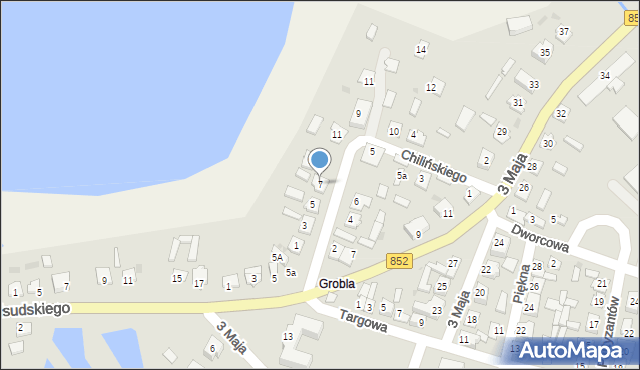 Łaszczów, Rycerska, 7, mapa Łaszczów