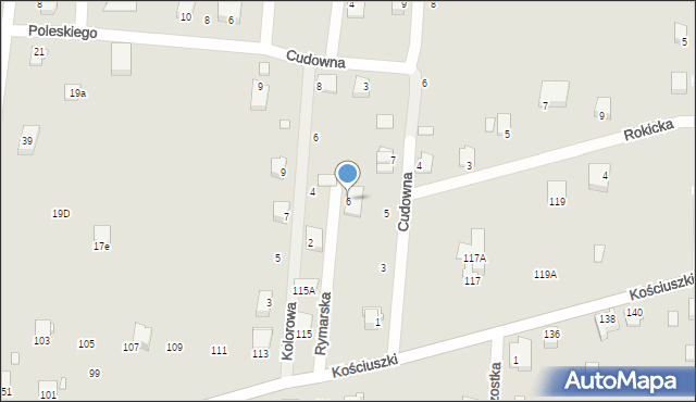 Łazy, Rymarska, 6, mapa Łazy