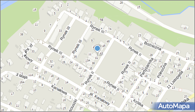 Łęczna, Rynek II, 42, mapa Łęczna