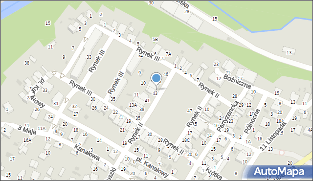 Łęczna, Rynek II, 44A, mapa Łęczna