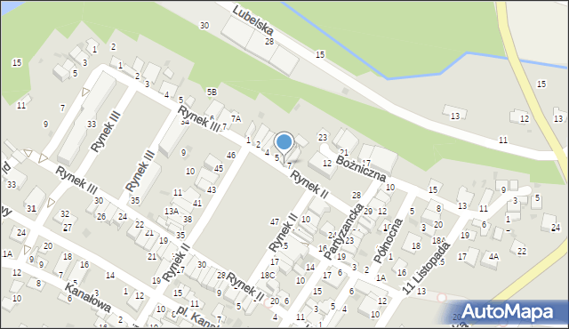 Łęczna, Rynek II, 6, mapa Łęczna