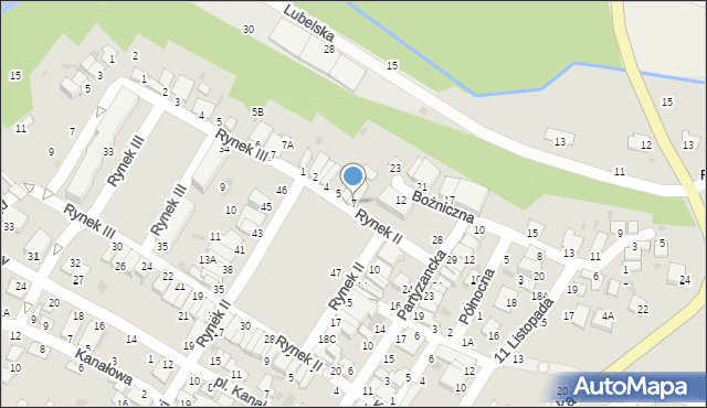 Łęczna, Rynek II, 7, mapa Łęczna