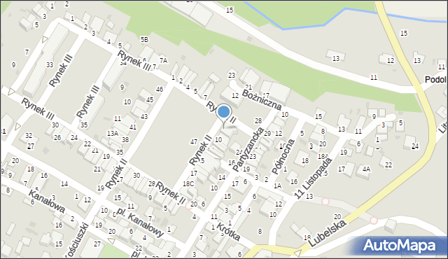 Łęczna, Rynek II, 9, mapa Łęczna