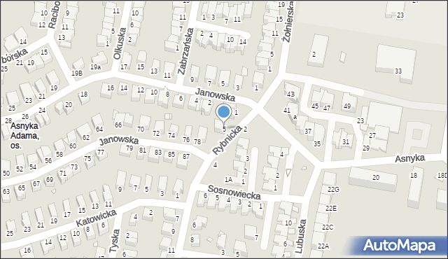 Legnica, Rybnicka, 5, mapa Legnicy