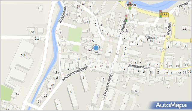 Leśna, Rynek, 13, mapa Leśna