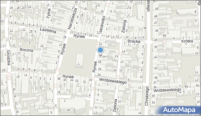 Leszno, Rynek, 25, mapa Leszno