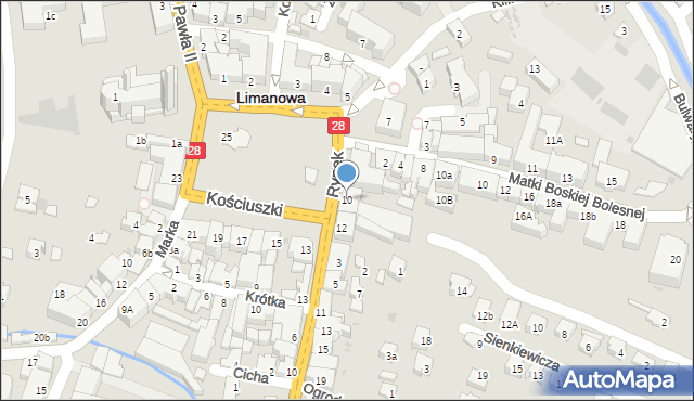 Limanowa, Rynek, 10, mapa Limanowa