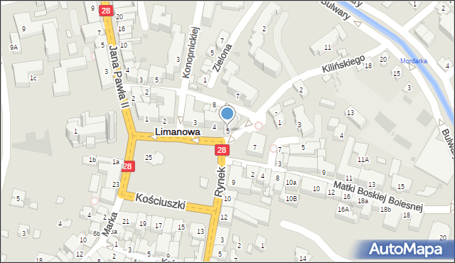 Limanowa, Rynek, 5, mapa Limanowa