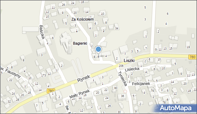 Liszki, Rynek, 6, mapa Liszki