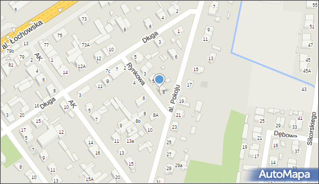 Łochów, Rynkowa, 7, mapa Łochów