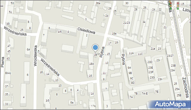 Łódź, Rybna, 20, mapa Łodzi