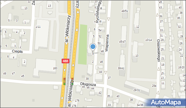 Łódź, Rychlińskiego Tomasza, 3, mapa Łodzi