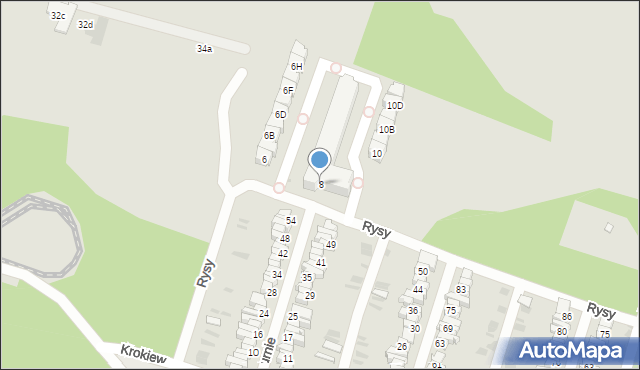 Łódź, Rysy, 8, mapa Łodzi