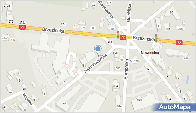 Łódź, Rynek Nowosolna, 8, mapa Łodzi