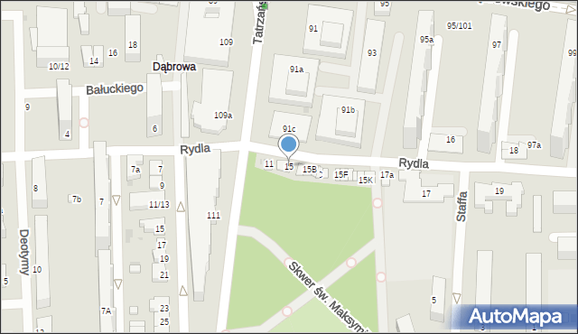Łódź, Rydla Lucjana, 15, mapa Łodzi