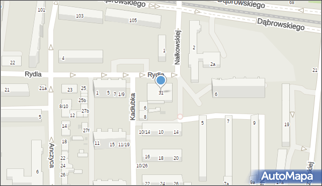 Łódź, Rydla Lucjana, 31, mapa Łodzi