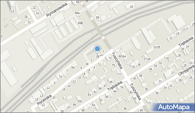 Łódź, Rycerska, 1a, mapa Łodzi