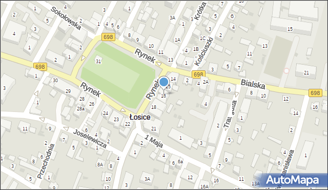 Łosice, Rynek, 16, mapa Łosice