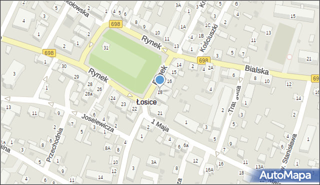 Łosice, Rynek, 18, mapa Łosice