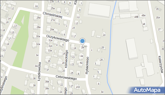Łowicz, Rybackiego Karola, 2a, mapa Łowicza