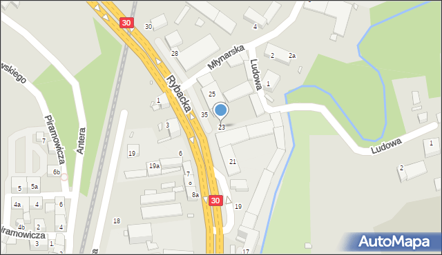 Lubań, Rybacka, 23, mapa Lubań