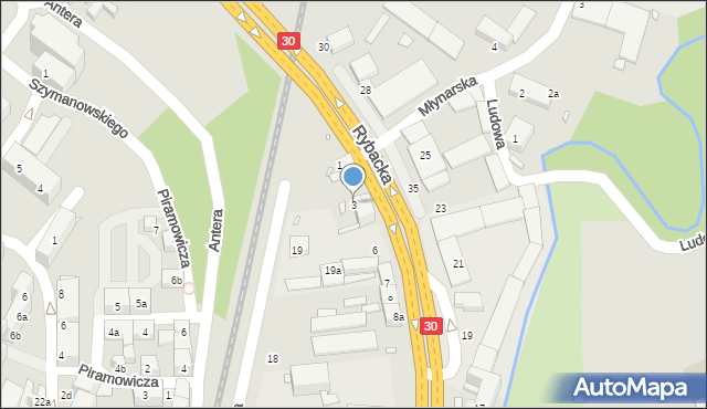 Lubań, Rybacka, 3, mapa Lubań