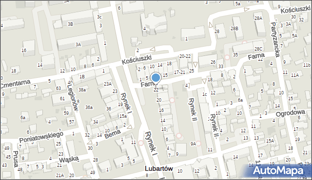 Lubartów, Rynek I, 22, mapa Lubartów