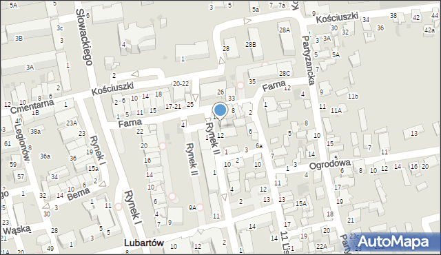 Lubartów, Rynek II, 16, mapa Lubartów