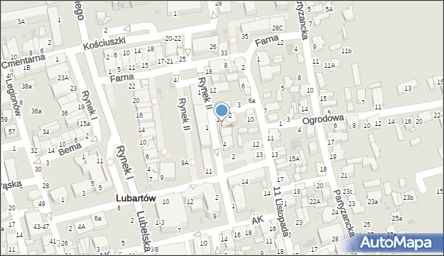 Lubartów, Rynek II, 8, mapa Lubartów