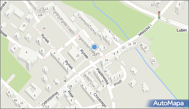 Lubin, Rynek, 22A, mapa Lubin